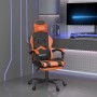 Gaming-Stuhl mit Fußstütze aus schwarz-orangefarbenem Kunstleder von vidaXL, Gaming-Stühle - Ref: Foro24-3143908, Preis: 124,...