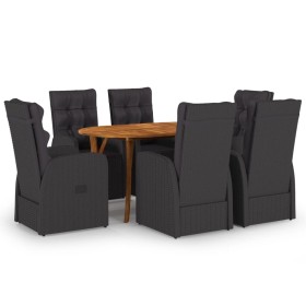 7-Piece Black Garden Dining Set by vidaXL, Garden sets - Ref: Foro24-3072028, Price: 1,00 €, Discount: %