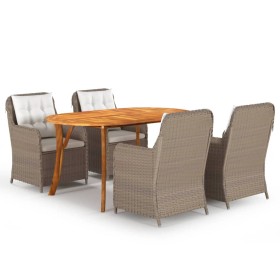 Brown 5-piece garden dining set by vidaXL, Garden sets - Ref: Foro24-3072033, Price: 902,24 €, Discount: %