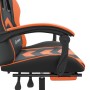 Gaming-Stuhl mit Fußstütze aus schwarz-orangefarbenem Kunstleder von vidaXL, Gaming-Stühle - Ref: Foro24-3143908, Preis: 124,...