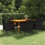 Juego de comedor para jardín 7 piezas negro de vidaXL, Conjuntos de jardín - Ref: Foro24-3072165, Precio: 623,78 €, Descuento: %