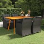 Juego de comedor para jardín 5 piezas negro de vidaXL, Conjuntos de jardín - Ref: Foro24-3072153, Precio: 818,89 €, Descuento: %