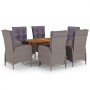 Juego de comedor de jardín de 7 piezas gris de vidaXL, Conjuntos de jardín - Ref: Foro24-3071997, Precio: 1,00 €, Descuento: %