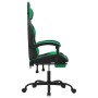 Silla gaming con reposapiés cuero sintético negro verde de vidaXL, Sillones para videojuegos - Ref: Foro24-3143881, Precio: 1...