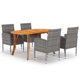 Juego de comedor para jardín 5 piezas gris antracita de vidaXL, Conjuntos de jardín - Ref: Foro24-3072042, Precio: 488,82 €, ...