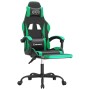 Silla gaming con reposapiés cuero sintético negro verde de vidaXL, Sillones para videojuegos - Ref: Foro24-3143881, Precio: 1...