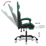 Silla gaming con reposapiés cuero sintético negro verde de vidaXL, Sillones para videojuegos - Ref: Foro24-3143881, Precio: 1...