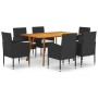 Juego de comedor para jardín de 7 piezas negro de vidaXL, Conjuntos de jardín - Ref: Foro24-3072163, Precio: 536,99 €, Descue...