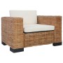 3-teilige Sofagarnitur aus natürlichem Rattan mit Kissen von vidaXL, Sofas - Ref: Foro24-278624, Preis: 1,00 €, Rabatt: %