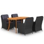 Juego de comedor para jardín 5 piezas negro de vidaXL, Conjuntos de jardín - Ref: Foro24-3072034, Precio: 846,18 €, Descuento: %