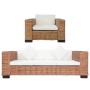 Set of 2-piece natural rattan sofas with cushions by vidaXL, Sofas - Ref: Foro24-278625, Price: 765,07 €, Discount: %