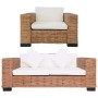 Natural rattan sofa set with cushions 2 pieces by vidaXL, Sofas - Ref: Foro24-278622, Price: 816,34 €, Discount: %