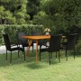 Juego de comedor para jardín 7 piezas negro de vidaXL, Conjuntos de jardín - Ref: Foro24-3072131, Precio: 536,99 €, Descuento: %