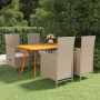 Beige 5-piece garden dining set by vidaXL, Garden sets - Ref: Foro24-3072142, Price: 658,11 €, Discount: %