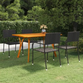 Black 5-Piece Garden Dining Set by vidaXL, Garden sets - Ref: Foro24-3072156, Price: 360,99 €, Discount: %