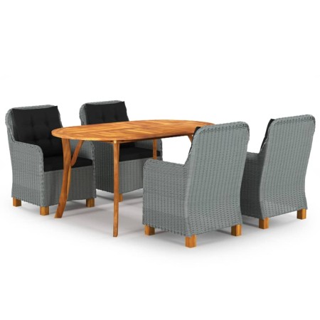 Juego de comedor para jardín de 5 piezas gris claro de vidaXL, Conjuntos de jardín - Ref: Foro24-3072053, Precio: 794,07 €, D...