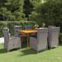 Juego de comedor de jardín de 7 piezas gris de vidaXL, Conjuntos de jardín - Ref: Foro24-3072125, Precio: 1,00 €, Descuento: %