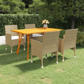 Beige 5-Piece Garden Dining Set by vidaXL, Garden sets - Ref: Foro24-3072113, Price: 487,99 €, Discount: %