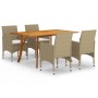 Juego de comedor de jardín de 5 piezas beige de vidaXL, Conjuntos de jardín - Ref: Foro24-3072113, Precio: 487,99 €, Descuent...