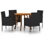 Juego de comedor de jardín 5 piezas negro de vidaXL, Conjuntos de jardín - Ref: Foro24-3071793, Precio: 334,99 €, Descuento: %