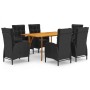 Juego de comedor de jardín 7 piezas negro de vidaXL, Conjuntos de jardín - Ref: Foro24-3072126, Precio: 1,00 €, Descuento: %