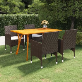 Brown 5-Piece Garden Dining Set by vidaXL, Garden sets - Ref: Foro24-3072114, Price: 439,91 €, Discount: %