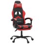 Silla gaming con reposapiés cuero sintético negro rojo de vidaXL, Sillones para videojuegos - Ref: Foro24-3143903, Precio: 13...