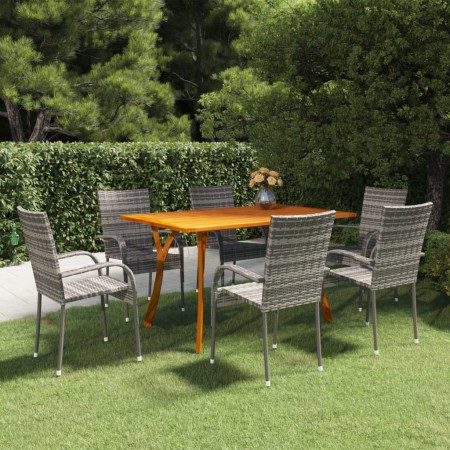 Gray 7-Piece Garden Dining Set by vidaXL, Garden sets - Ref: Foro24-3072132, Price: 476,34 €, Discount: %