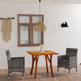 Juego de comedor de jardín de 3 piezas gris de vidaXL, Conjuntos de jardín - Ref: Foro24-3071850, Precio: 261,99 €, Descuento: %