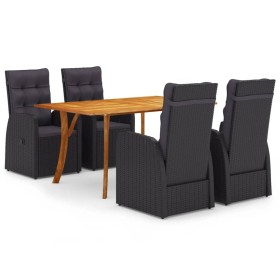 Juego de comedor para jardín 5 piezas negro de vidaXL, Conjuntos de jardín - Ref: Foro24-3072147, Precio: 874,99 €, Descuento: %