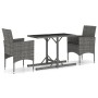 Juego de comedor para jardín 3 piezas gris de vidaXL, Conjuntos de jardín - Ref: Foro24-3072470, Precio: 195,03 €, Descuento: %