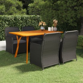 5-piece black garden dining set by vidaXL, Garden sets - Ref: Foro24-3072150, Price: 643,19 €, Discount: %