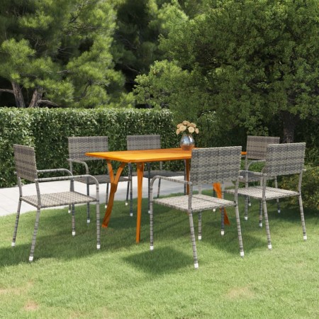 Juego de comedor de jardín 7 piezas gris antracita de vidaXL, Conjuntos de jardín - Ref: Foro24-3072159, Precio: 417,32 €, De...