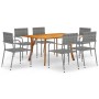 Juego de comedor de jardín 7 piezas gris antracita de vidaXL, Conjuntos de jardín - Ref: Foro24-3072159, Precio: 417,32 €, De...