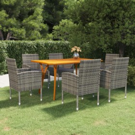 Juego de comedor para jardín 7 piezas gris antracita de vidaXL, Conjuntos de jardín - Ref: Foro24-3072164, Precio: 588,87 €, ...