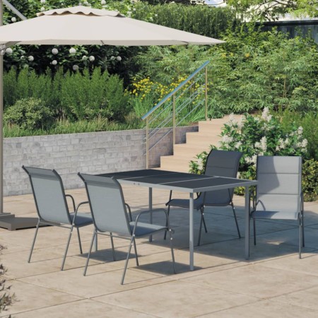 5-teiliges Garten-Essset aus anthrazitgrauem Stahl von vidaXL, Gartensets - Ref: Foro24-3072514, Preis: 360,99 €, Rabatt: %