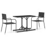 Juego de comedor para jardín 3 piezas negro de vidaXL, Conjuntos de jardín - Ref: Foro24-3072443, Precio: 158,99 €, Descuento: %