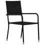 3-Piece Black Synthetic Rattan Garden Dining Set by vidaXL, Garden sets - Ref: Foro24-3072487, Price: 207,61 €, Discount: %