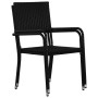 3-Piece Black Synthetic Rattan Garden Dining Set by vidaXL, Garden sets - Ref: Foro24-3072487, Price: 207,61 €, Discount: %