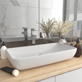 Lavabo de lujo de cerámica rectangular blanco mate 71x38 cm de vidaXL, Lavabos - Ref: Foro24-146954, Precio: 108,56 €, Descue...