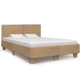 Handwoven real rattan bed frame 160x200 cm by vidaXL, Beds and slatted bases - Ref: Foro24-283089, Price: 380,40 €, Discount: %