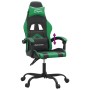 Black and green synthetic leather gaming chair by vidaXL, Gaming chairs - Ref: Foro24-3143893, Price: 120,01 €, Discount: %