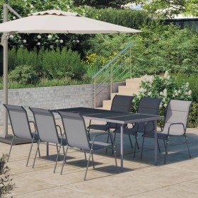 7-teiliges Garten-Essset aus anthrazitgrauem Stahl von vidaXL, Gartensets - Ref: Foro24-3072520, Preis: 443,99 €, Rabatt: %