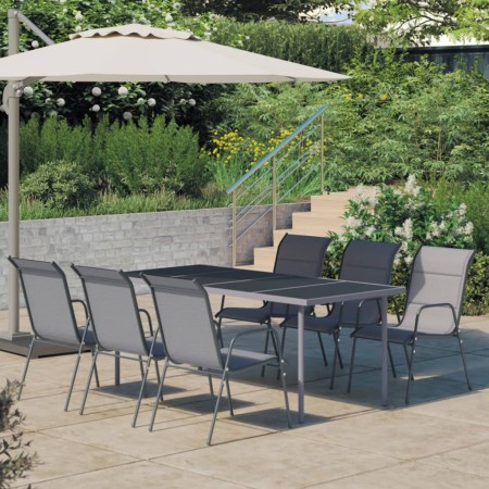 7-teiliges Garten-Essset aus anthrazitgrauem Stahl von vidaXL, Gartensets - Ref: Foro24-3072520, Preis: 443,10 €, Rabatt: %