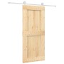 Puerta corredera con herrajes madera maciza de pino 90x210 cm de vidaXL, Puertas - Ref: Foro24-3203113, Precio: 196,49 €, Des...