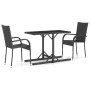 Juego de comedor para jardín 3 piezas negro de vidaXL, Conjuntos de jardín - Ref: Foro24-3072440, Precio: 167,50 €, Descuento: %