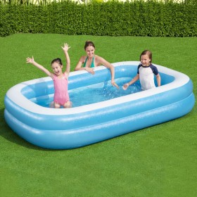 Bestway Rectangular inflatable family pool blue white 262x175x51cm by Bestway, Swimming pools - Ref: Foro24-3202495, Price: 4...