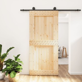 Sliding door with solid pine wood fittings 95x210 cm by vidaXL, Doors - Ref: Foro24-3203074, Price: 201,03 €, Discount: %