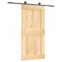 Puerta corredera con herrajes madera maciza de pino 100x210 cm de vidaXL, Puertas - Ref: Foro24-3203075, Precio: 195,00 €, De...