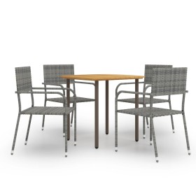 Set comedor jardín 5 pzas ratán sintético gris antracita de vidaXL, Conjuntos de jardín - Ref: Foro24-3072490, Precio: 286,60...